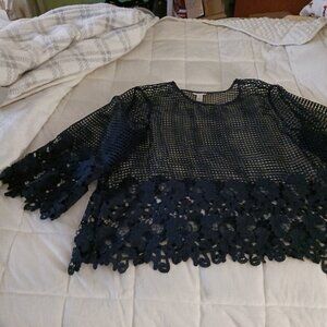 Blue Lacey Detail Top size 18/20